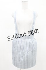 Jane Marple / レジメンタルストライプサスペンダースカート  ブルーグレー H-25-03-25-015-JM-SK-KB-ZH
