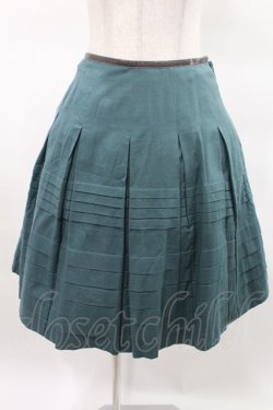 画像1: Jane Marple / 配色タックスカート  グリーン×グレー H-25-03-25-023-JM-SK-KB-ZH