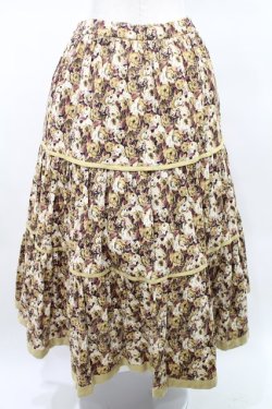 画像3: Jane Marple Dans Le Salon / Roman Rose peasant skirt  ocher×light beige H-25-03-25-027-JM-SK-KB-ZT410