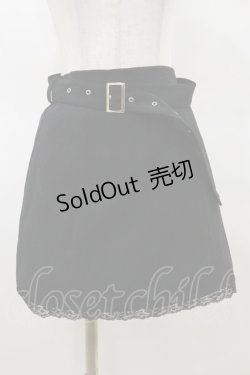 画像1: Ank Rouge / ベルト付きスカート M ブラック H-25-03-26-043-CA-SK-NS-ZH