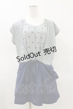 画像1: axes femme / ドットワンピース M ネイビー H-25-03-26-052-AX-OP-NS-ZH