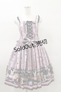画像1: metamorphose / Happy Sewing Time フリルジャンパースカート+ヘッドドレスセット サイズ1 ピンク H-25-03-26-057-ME-OP-NS-ZH