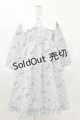 Lovely Tency / 眞白ありすコラボ/リボンプリントワンピース L 淡水色 H-25-03-26-065-LO-OP-NS-ZH