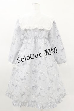 画像2: Lovely Tency / 眞白ありすコラボ/リボンプリントワンピース L 淡水色 H-25-03-26-065-LO-OP-NS-ZH