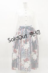 axes femme / 菊柄ワンピース Free オフ H-25-03-26-066-AX-OP-NS-ZH