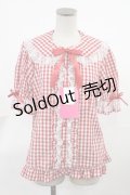 Angelic Pretty / ふんわりフリルギンガムブラウス Free レッド H-25-03-26-1033-AP-BL-NS-ZH