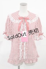 Angelic Pretty / ふんわりフリルギンガムブラウス Free レッド H-25-03-26-1033-AP-BL-NS-ZH