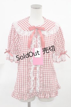 画像1: Angelic Pretty / ふんわりフリルギンガムブラウス Free レッド H-25-03-26-1033-AP-BL-NS-ZH