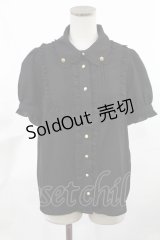 Amavel / チェーンジャボ付 台衿ブラウス Free ブラック H-25-03-26-1037-CA-BL-NS-ZH