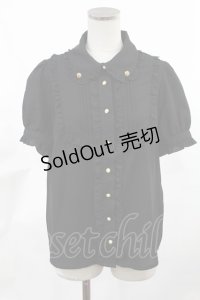Amavel / チェーンジャボ付 台衿ブラウス Free ブラック H-25-03-26-1037-CA-BL-NS-ZH
