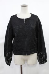 axes femme / ジャカードノーカラージャケット M ブラック H-25-03-26-1014-AX-JA-NS-ZH