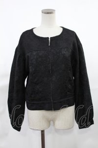 axes femme / ジャカードノーカラージャケット M ブラック H-25-03-26-1014-AX-JA-NS-ZH