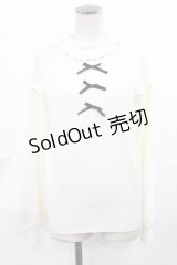 Ank Rouge / 肩レースフリルニット M オフ H-25-03-26-1021-CA-TO-NS-ZH