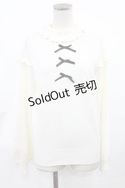 画像1: Ank Rouge / 肩レースフリルニット M オフ H-25-03-26-1021-CA-TO-NS-ZH