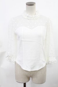 Angelic Pretty / Decorationドットチュールカットソー Free オフ H-25-03-26-1025-AP-TO-NS-ZH