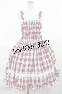 BABY,THE STARS SHINE BRIGHT / タータンチェックリボンシャーリングプリンセスジャンパースカート Free ピンク H-25-03-26-1003-BA-SK-NS-ZH