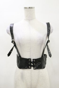 画像1: EATME / レースアップハーネスベルト  ブラック H-25-03-26-009-LO-ZA-NS-ZH