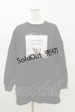 画像1: Rojita / クマプリントトレーナー Free ブラック H-25-03-26-016-LO-TO-NS-ZH