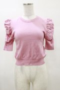 Maison de FLEUR Petite Robe / パワーショルダーニットプルオーバー S ピンク H-25-03-26-030-EL-TO-NS-ZH