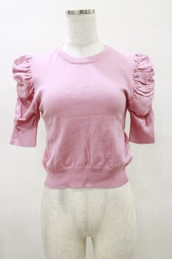 画像1: Maison de FLEUR Petite Robe / パワーショルダーニットプルオーバー S ピンク H-25-03-26-030-EL-TO-NS-ZH