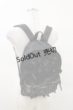 画像1: Maison de FLEUR / ランダムリボンリュック  ブラック H-25-03-26-004-LO-BG-NS-ZH