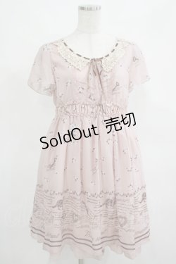 画像1: axes femme / シフォンワンピース M ピンク H-25-03-27-028-AX-OP-NS-ZH