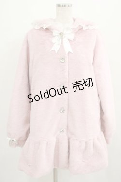 画像1: DearMyLove / レースアップうさ耳ビジューファーコート L ピンク H-25-03-27-006-EL-CO-NS-ZT-C019