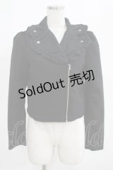 Ank Rouge / フリルライダースジャケット M ブラック H-25-03-27-043-CA-JA-NS-ZH