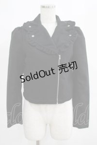 Ank Rouge / フリルライダースジャケット M ブラック H-25-03-27-043-CA-JA-NS-ZH