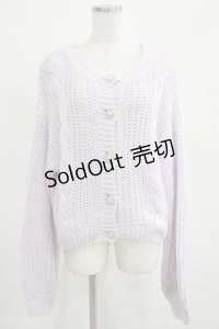 Ank Rouge / ボリュームスリーブニットカーディガン M ラベンダー H-25-03-27-049-CA-TO-NS-ZH