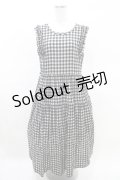 Jane Marple / シャーリングチェックティアードドレス M ブラック×アイボリー H-25-03-27-1007-JM-OP-KB-ZH