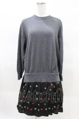 Jane Marple Dans Le Salon / Knit&Playing cards collaborationドレス M ミックスグレー×ブラック H-25-03-27-1008-JM-OP-KB-ZH