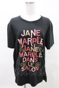 Jane Marple / Signature printed T-shirt regular ブラック H-25-03-27-1011-JM-BL-KB-ZH
