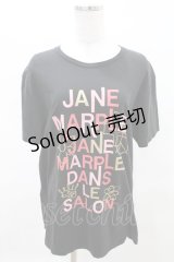Jane Marple / Signature printed T-shirt regular ブラック H-25-03-27-1011-JM-BL-KB-ZH