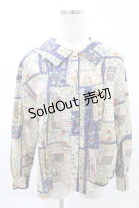 Jane Marple / Strawberry books puritanブラウス M ネイビー H-25-03-27-1012-JM-BL-KB-ZH