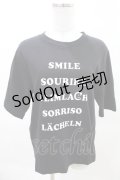 Jane Marple Dans Le Salon / Just smile T-shirt M ブラック×オフ H-25-03-27-1014-JM-TO-KB-ZH