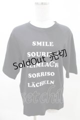 Jane Marple Dans Le Salon / Just smile T-shirt M ブラック×オフ H-25-03-27-1014-JM-TO-KB-ZH