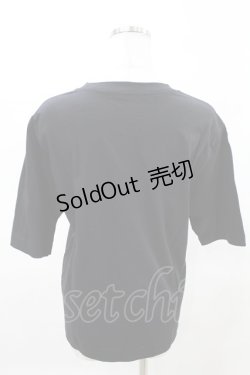 画像2: Jane Marple Dans Le Salon / Just smile T-shirt M ブラック×オフ H-25-03-27-1014-JM-TO-KB-ZH