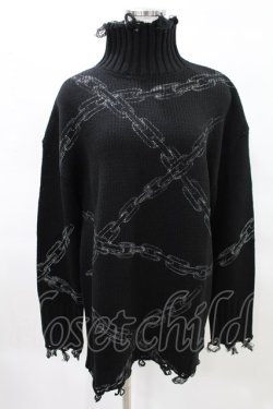 画像1: KILL STAR / Chained Knit Sweater XS ブラック H-25-03-27-1016-SL-TO-KB-ZH