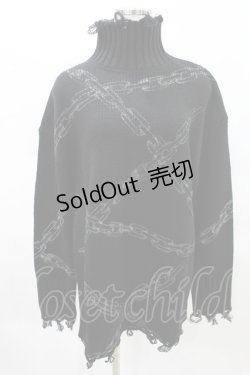 画像1: 【SALE】KILL STAR / Chained Knit Sweater XS ブラック H-25-03-27-1016-SL-TO-KB-ZT223
