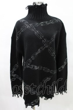 画像1: KILL STAR / Chained Knit Sweater XS ブラック H-25-03-27-1018-SL-TO-KB-ZH