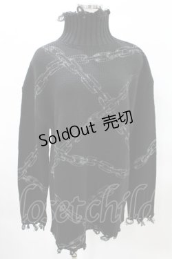 画像1: KILL STAR / Chained Knit Sweater XS ブラック H-25-03-27-1019-SL-TO-KB-ZT211