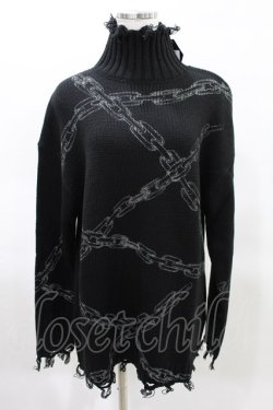 画像1: KILL STAR / Chained Knit Sweater S ブラック H-25-03-27-1020-SL-TO-KB-OS