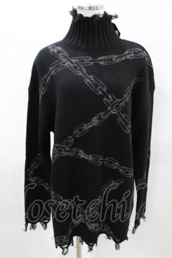 画像1: KILL STAR / Chained Knit Sweater S ブラック H-25-03-27-1022-SL-TO-KB-ZH