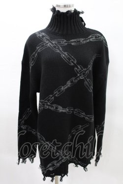 画像1: KILL STAR / Chained Knit Sweater S ブラック H-25-03-27-1023-SL-TO-KB-ZH