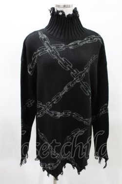 画像1: KILL STAR / Chained Knit Sweater M ブラック H-25-03-27-1024-SL-TO-KB-ZH