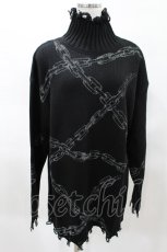 画像1: 【SALE】KILL STAR / Chained Knit Sweater M ブラック H-25-03-27-1025-SL-TO-KB-ZT310 (1)