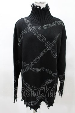 画像1: KILL STAR / Chained Knit Sweater M ブラック H-25-03-27-1025-SL-TO-KB-ZH