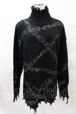 画像1: 【SALE】KILL STAR / Chained Knit Sweater M ブラック H-25-03-27-1026-SL-TO-KB-ZT318 (1)