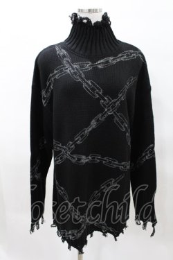 画像1: KILL STAR / Chained Knit Sweater M ブラック H-25-03-27-1026-SL-TO-KB-ZH